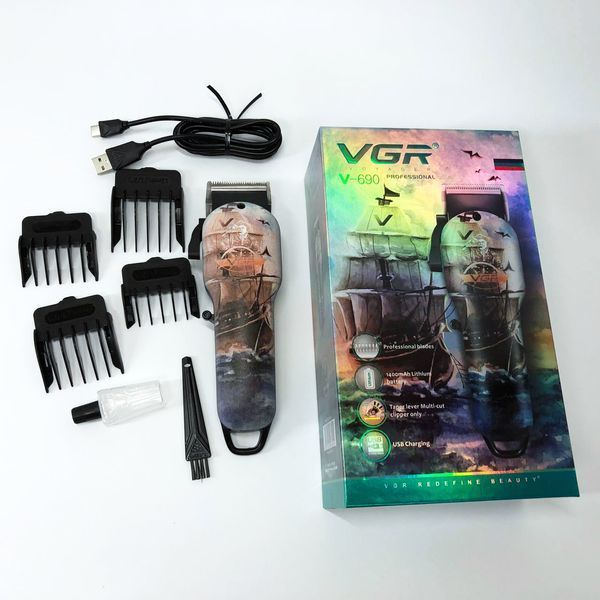 Акумуляторна машинка для стрижки VGR V-690 від USB Нержавіюча сталь, підстригальна машинка ws25272 фото