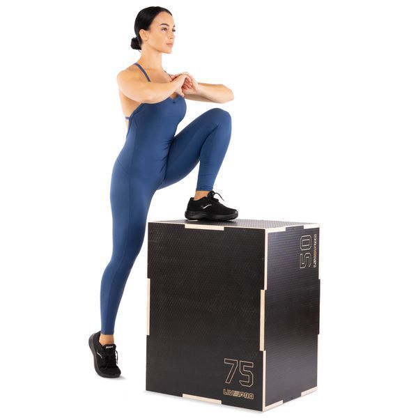 Бокс плиометрический тумба для кроссфита Плиобокс Wood Plyo box LiveUp LP8157 BOX-WOOD 1шт 50х60х75см светло-коричневый LP8157 фото