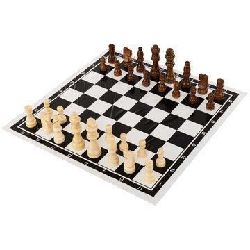 Шахматы настольная игра деревянные с виниловым игровым полем SP-Sport IG-4930 (3105) размер короля 9 см пешки 4 см IG-4930 фото