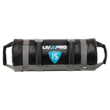Мешок утяжелитель для функционального тренинга Power Bag LiveUp LP8120-15 15кг черный-серый LP8120-15 фото