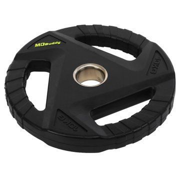 Млинці диски гумові з потрійним хватом та металевою втулкою MD Buddy TA-9649-10 51мм 10кг чорний TA-9649-10 фото