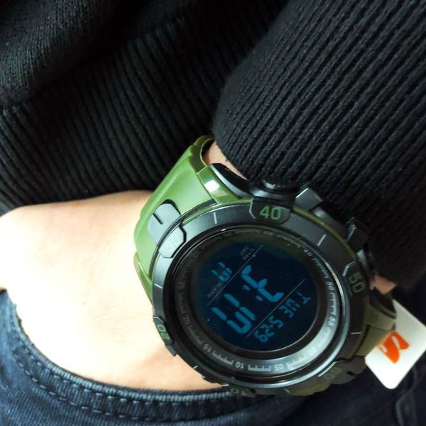 Часы наручные мужские SKMEI 1475AG ARMY GREEN, брендовые мужские часы, часы для мужчины. Цвет: зеленый ws18875 фото