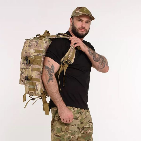 Міцний військовий рюкзак 40л Multicam з MOLLE (Cordura 600D) ws73449 фото