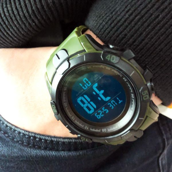 Часы наручные мужские SKMEI 1475AG ARMY GREEN, брендовые мужские часы, часы для мужчины. Цвет: зеленый ws18875 фото