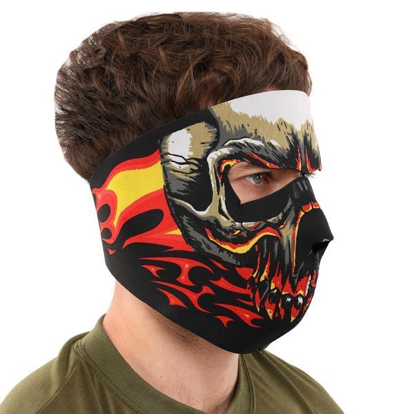 Маска лицьова вітрозахисна креативна термонавушники SP-Sport MS-4344-3 Red Evil Skull чорний MS-4344-3 фото
