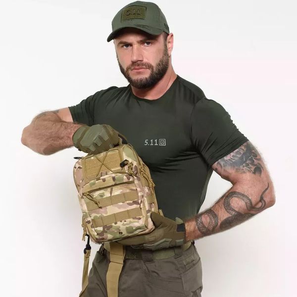 Тактична сумка-рюкзак через плече з Cordura 900D, камуфляж, трансформер, MOLLE ws36854 фото