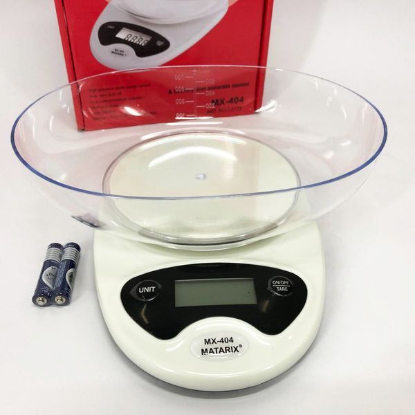 Весы кухонные Matarix MX-404 Электронные С Чашей Кухонные до 7 кг Кухонные весы для взвешивания продуктов ws96515 фото