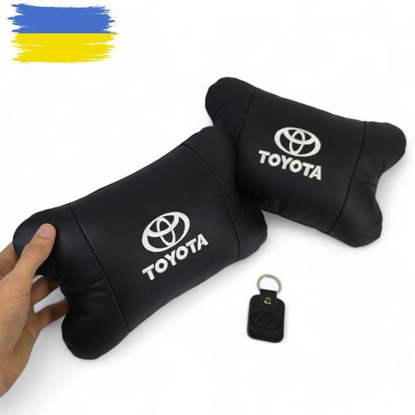 Подушки на подголовник Toyota 2шт, Набор подушек в авто Тойота, Автомобильная подушка Тойота ws13553-3 фото