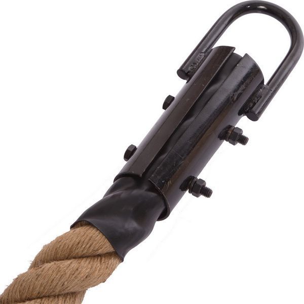 Канат для лазанья из сизаля с креплением COMBAT BATTLE ROPE Zelart FI-0910-12 12м коричневый FI-0910-12 фото