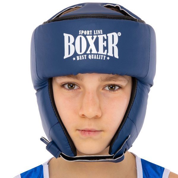 Шлем боксерский открытый с усиленной защитой макушки искусственная кожа BOXER 2030-N M-L цвета в ассортименте L 2030-N фото