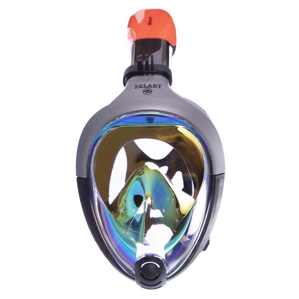Маска полнолицевая для подводного плавания и снорклинга Zelart M502L-GR S-XL серый-черный M502L-GR фото
