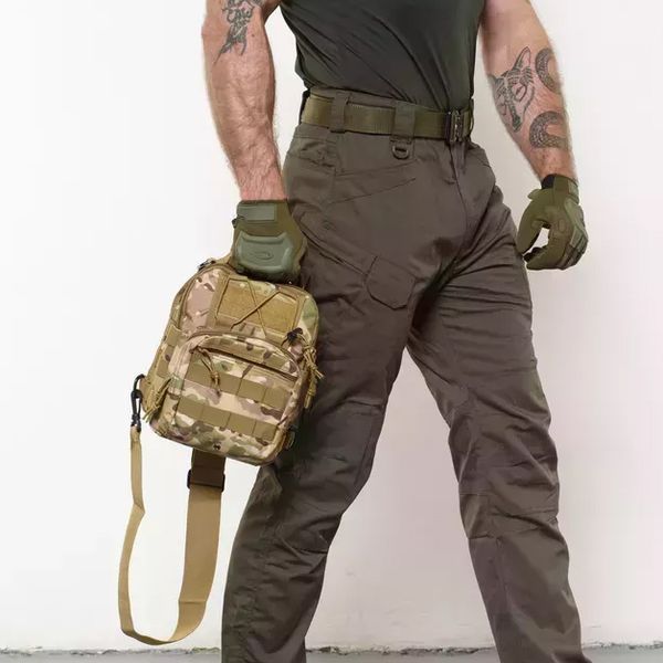 Тактична сумка-рюкзак через плече з Cordura 900D, камуфляж, трансформер, MOLLE ws36854 фото