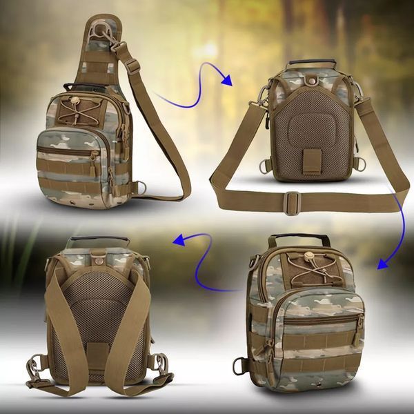 Тактична сумка-рюкзак через плече з Cordura 900D, камуфляж, трансформер, MOLLE ws36854 фото