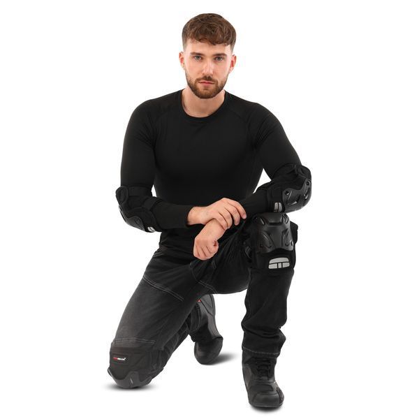 Комплект мотозащиты наколенники и налокотники PRO-BIKER P34 черный P34 фото