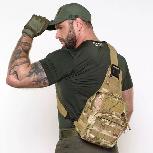 Тактична сумка-рюкзак через плече з Cordura 900D, камуфляж, трансформер, MOLLE ws36854 фото