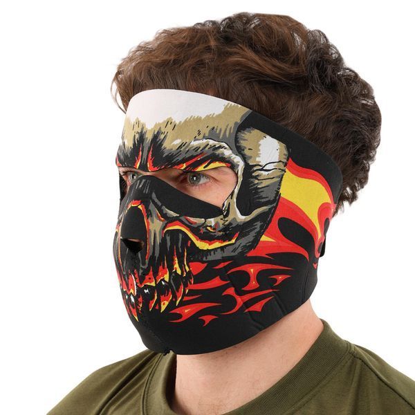 Маска лицьова вітрозахисна креативна термонавушники SP-Sport MS-4344-3 Red Evil Skull чорний MS-4344-3 фото