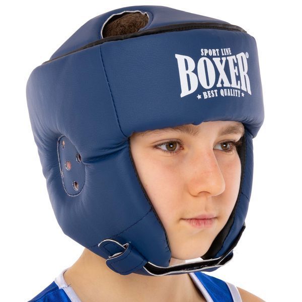 Шлем боксерский открытый с усиленной защитой макушки искусственная кожа BOXER 2030-N M-L цвета в ассортименте L 2030-N фото
