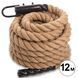 Канат для лазанья из сизаля с креплением COMBAT BATTLE ROPE Zelart FI-0910-12 12м коричневый FI-0910-12 фото 1