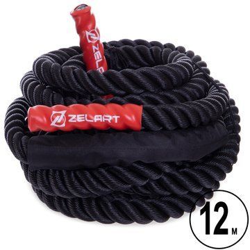 Канат для кроссфита Combat Battle Rope Zelart FI-2597-12 12м черный FI-2597-12 фото
