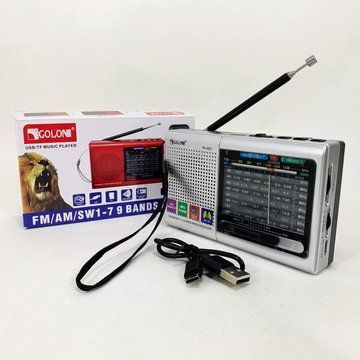 Портативная колонка радио MP3 USB Golon RX-6622. Цвет: серебряный ws31912 фото