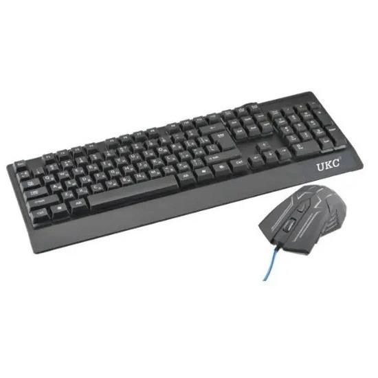 Клавиатура+мышка UKC с LED подсветкой от USB M-710, клавиатура игровая с подсветкой и мышкой ws13218 фото