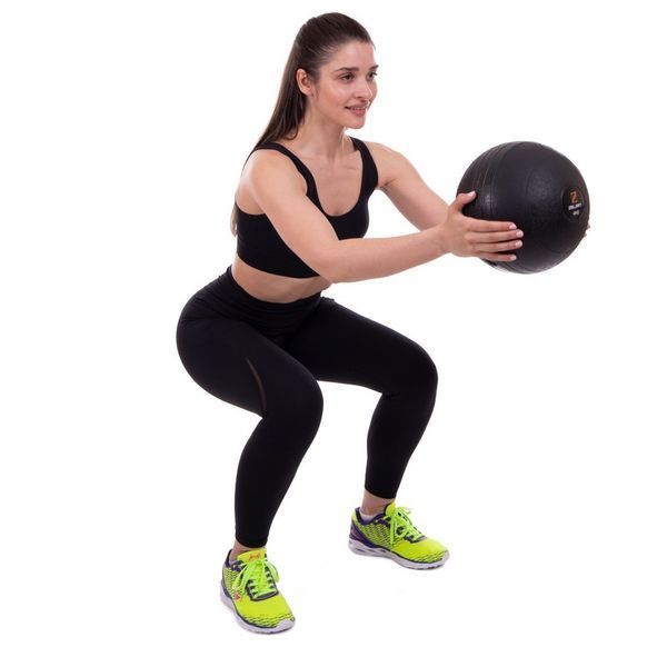 Слэмбол мяч набивной для кроссфита и фитнеса Slam Ball Zelart FI-2672-4 4кг черный FI-2672-4 фото