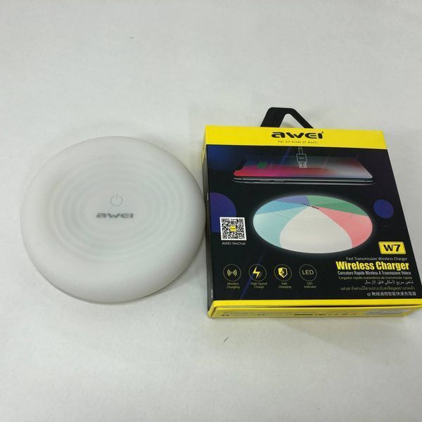 Беспроводная зарядка с подсветкой 7 цветов 10W 7 COLOR Awei W7 + WIRELESS CHARGE ws58994 фото