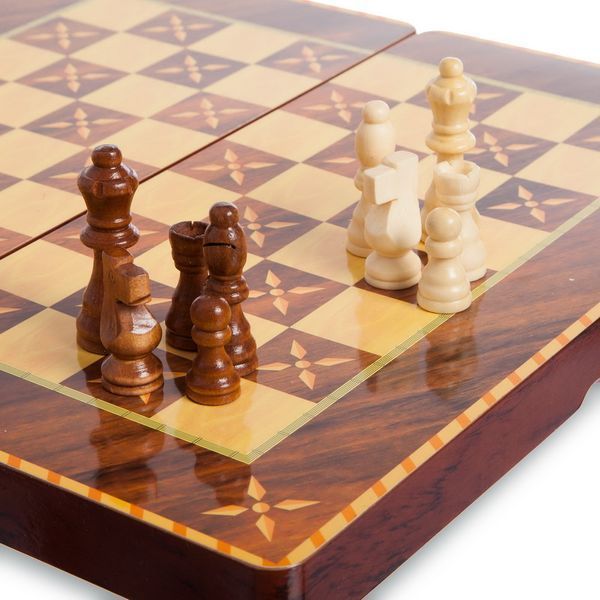 Шахматы шашки нарды 3 в 1 набор настольных игр MDF SP-Sport 7788C размер 39см x 39см 7788C фото