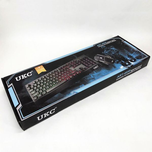 Клавиатура+мышка UKC с LED подсветкой от USB M-710, клавиатура игровая с подсветкой и мышкой ws13218 фото