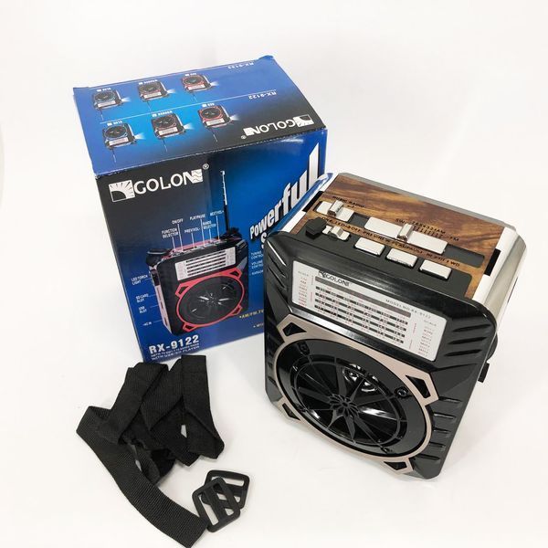 Радиоприемник GOLON RX-9122 портативная колонка всеволновое переносное радио FM фонарь LED. Цвет: коричневый ws69498-2 фото
