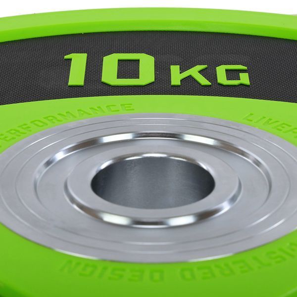 Бамперные диски полиуретановые Bumper Plates LiveUp LP8027-10 o50.5мм 10кг зеленый-черный LP8027-10 фото
