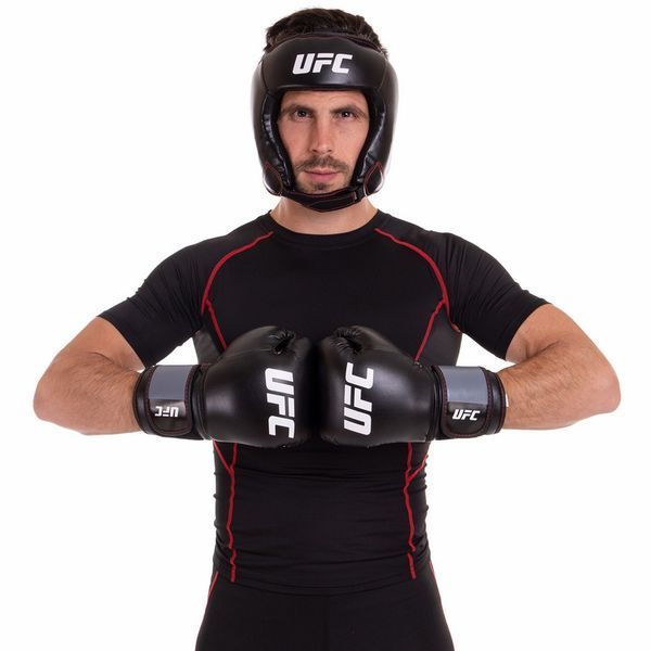 Перчатки боксерские на липучке PU UFC Boxing UBCF-75181 14 унций черный UBCF-75181 фото