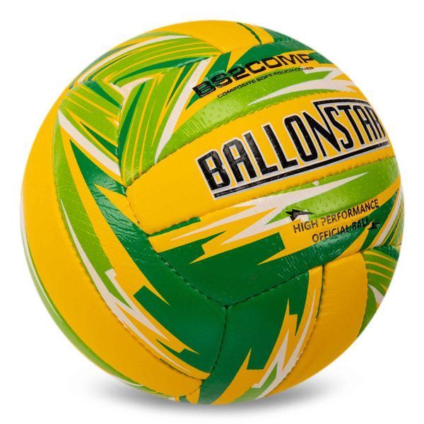 Мяч волейбольный BALLONSTAR FB-3128 №5 PU зеленый-оранжевый FB-3128 фото