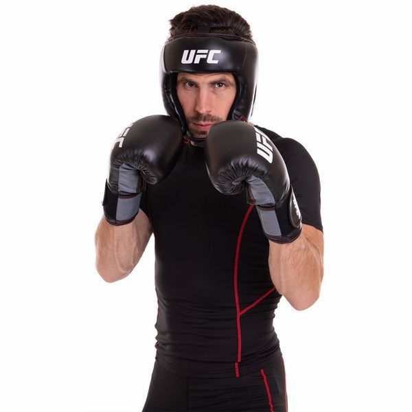 Перчатки боксерские на липучке PU UFC Boxing UBCF-75181 14 унций черный UBCF-75181 фото