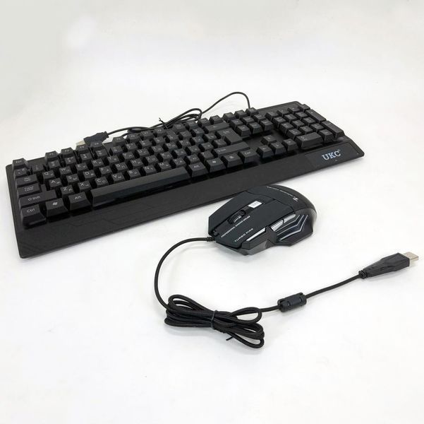 Клавиатура+мышка UKC с LED подсветкой от USB M-710, клавиатура игровая с подсветкой и мышкой ws13218 фото