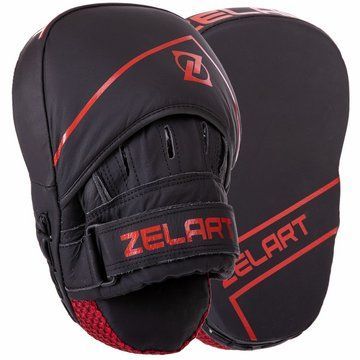 Лапа боксерская изогнутая тренировочная кожа Zelart VL-3148 25x18x5см 2штуки цвета в ассортименте VL-3148 фото