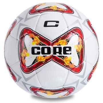 М'яч футбольний CORE PREMIER CR-046 №5 PU білий-червоний CR-046 фото