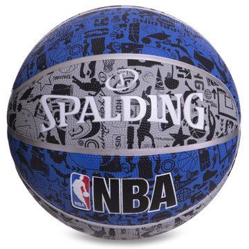 Мяч баскетбольный резиновый SPALDING NBA GRAFFITI Outdoor 83176Z размер 7 синий-серый 83176Z фото