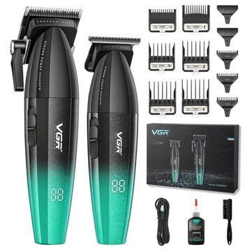Набір для стрижки VGR 2 в 1 V-640 GREEN, акумуляторна машинка для стрижки та триммер ws86133 фото