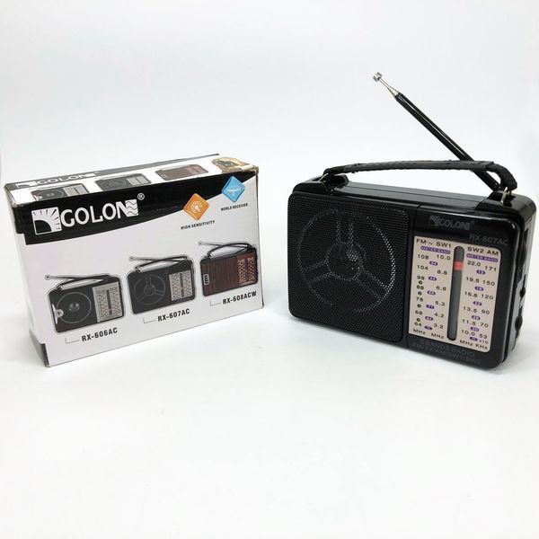 Портативный Радиоприёмник всеволновой GOLON RX-607 AC, Переносной приемник fm am, FM-приемники ws99665 фото