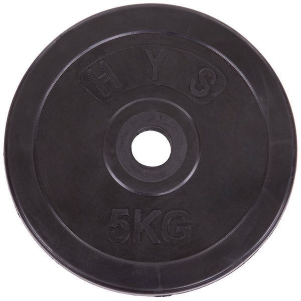 Млинці диски гумові SHUANG CAI SPORTS TA-1443-5S 30мм 5кг чорний TA-1443-5S фото