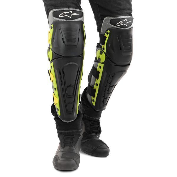 Мотонаколенники Alpinestar MS-4821 2шт черный-салатовый MS-4821 фото