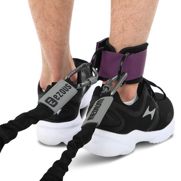 Лямка для ніг TRAINING ANKLE STRAPS 3.0 EZOUS H-04 1шт чорний-фіолетовий H-04 фото