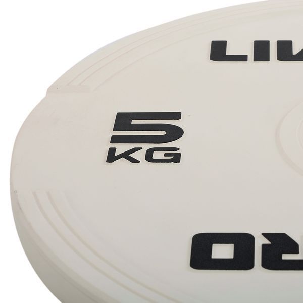 Бамперні диски гумові Bumper Plates LiveUp LP8332-5 o50.5мм 5кг білий LP8332-5 фото