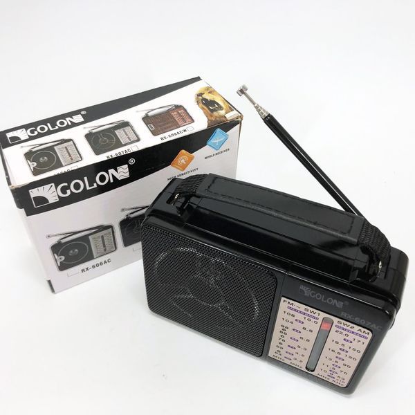 Портативный Радиоприёмник всеволновой GOLON RX-607 AC, Переносной приемник fm am, FM-приемники ws99665 фото