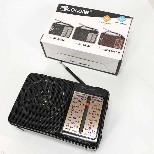 Портативный Радиоприёмник всеволновой GOLON RX-607 AC, Переносной приемник fm am, FM-приемники ws99665 фото