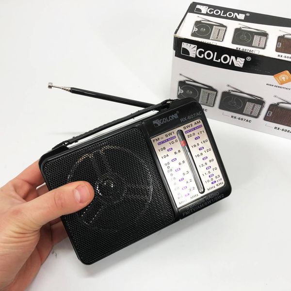 Портативный Радиоприёмник всеволновой GOLON RX-607 AC, Переносной приемник fm am, FM-приемники ws99665 фото