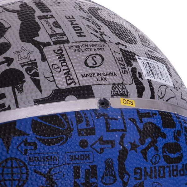 Мяч баскетбольный резиновый SPALDING NBA GRAFFITI Outdoor 83176Z размер 7 синий-серый 83176Z фото