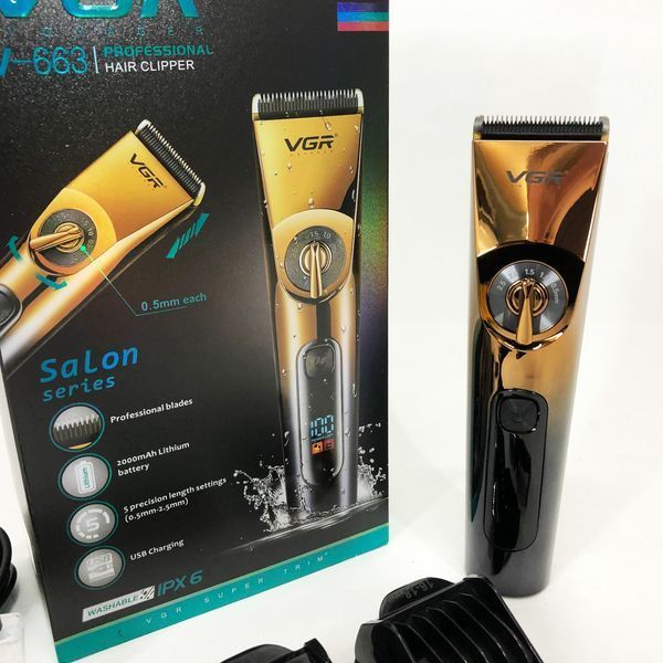 Професійна бездротова машинка для стрижки VGR V-663 тример для волосся, бороди та вусів ws66312 фото