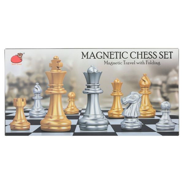 Шахматы настольная игра пластиковые на магнитах Bear Card 2212A размер 25см x 25см х 2см 2212A фото